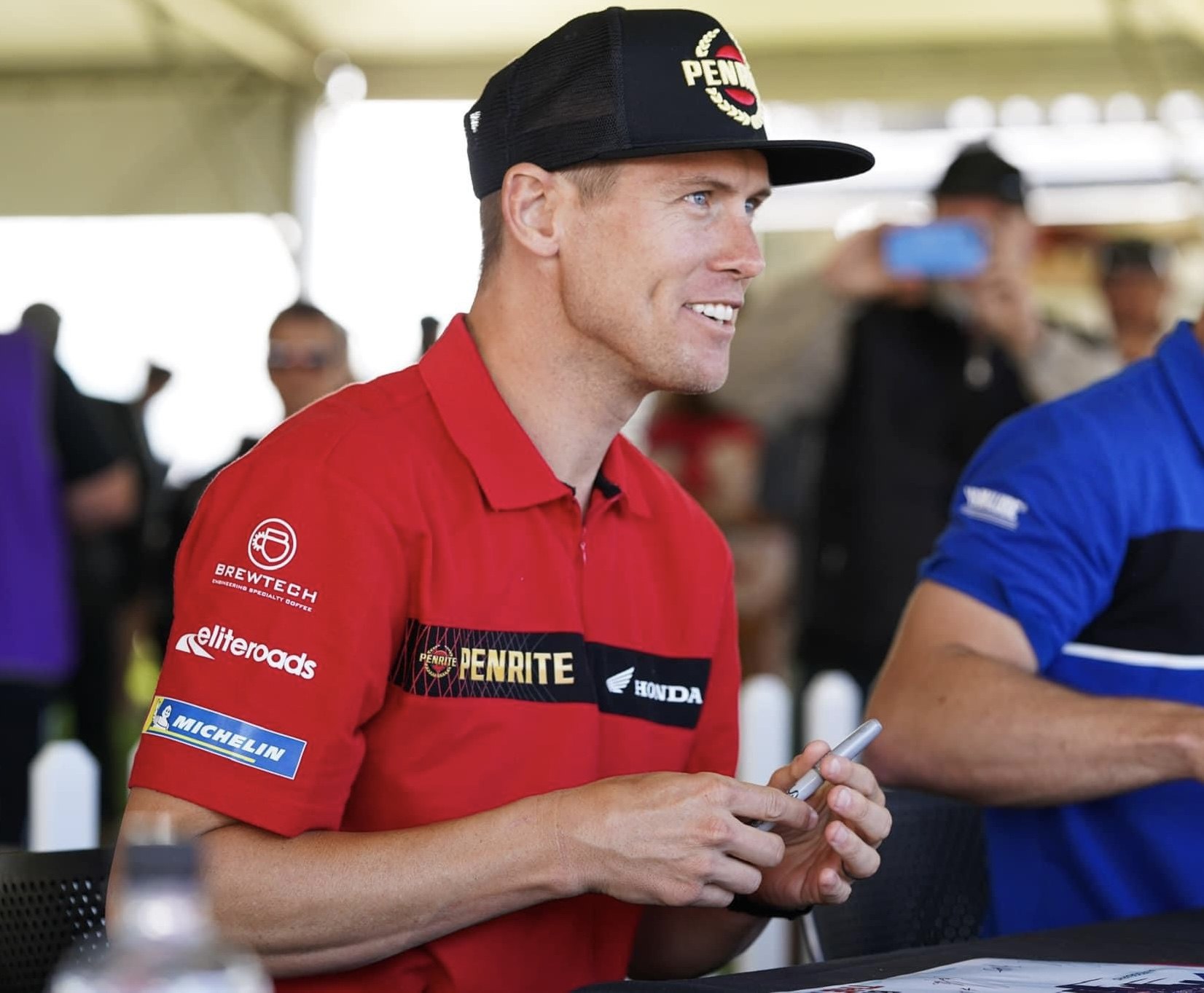 Troy Herfoss, three-time Australian Superbike Champion, at a race meeting